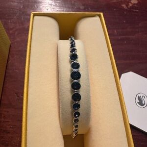 Swarovski Silver Bracelet with Midnight Blue Crystals